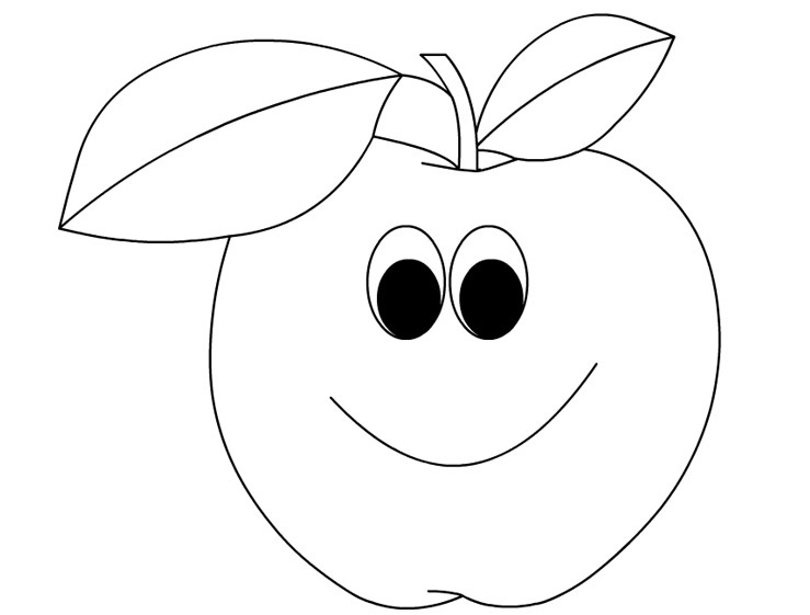 apple coloring cartoon fruit fruits printable boyama elma colouring apples preschool anasınıfı kindergarten worksheets mali preschoolactivities toddler boyaması sayfaları books