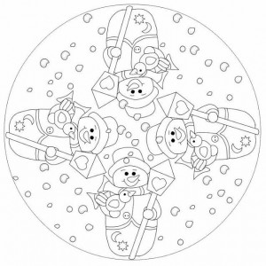 snowman mandala coloring page (2)
