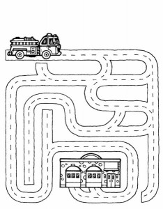 fire truck maze worksheet