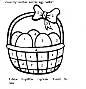 color by number easter egg basket