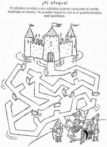 knight maze worksheet for kids