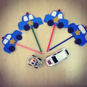 police car puppet craft