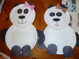 paper plate panda craft