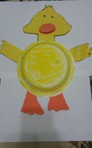 paper plate duck craft idea