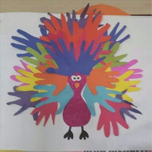 handprint peacock craft idea