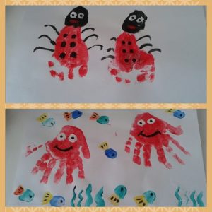 handprint sea animals craft for kids
