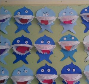 paper plate shark craft