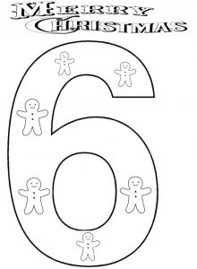 Christmas number coloring page for kids | Crafts and Worksheets for