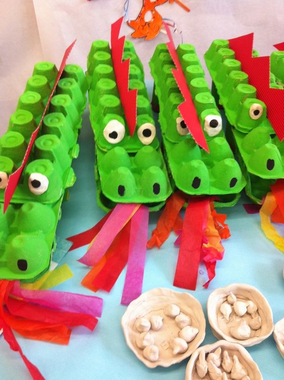 dragon craft egg carton crafts preschool kindergarten