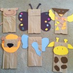 Brown paper bag jungle animal puppets