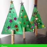 Christmas Tree Craft with wooden pegs