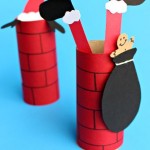 Santa Going Down a Toilet Paper Roll Chimney (Kids Craft)