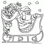 Santa on his sled Christmas color page