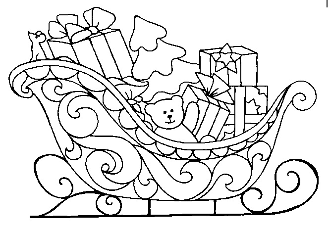 Download Christmas sled Coloring Pages | Crafts and Worksheets for Preschool,Toddler and Kindergarten
