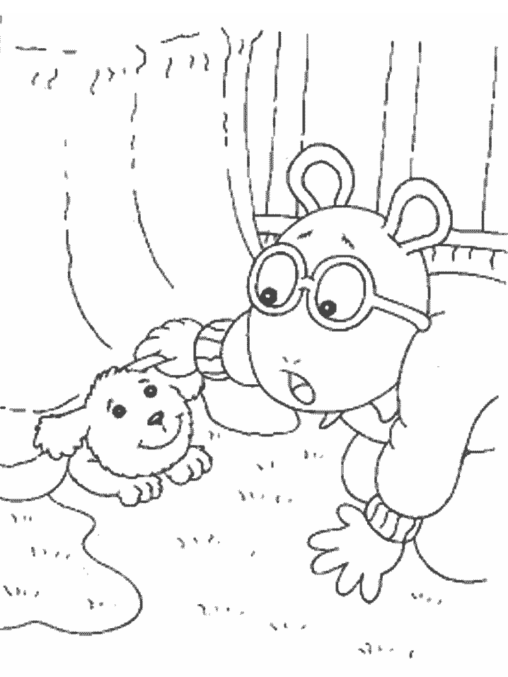 Arthur Jumps Into Fall Coloring Page