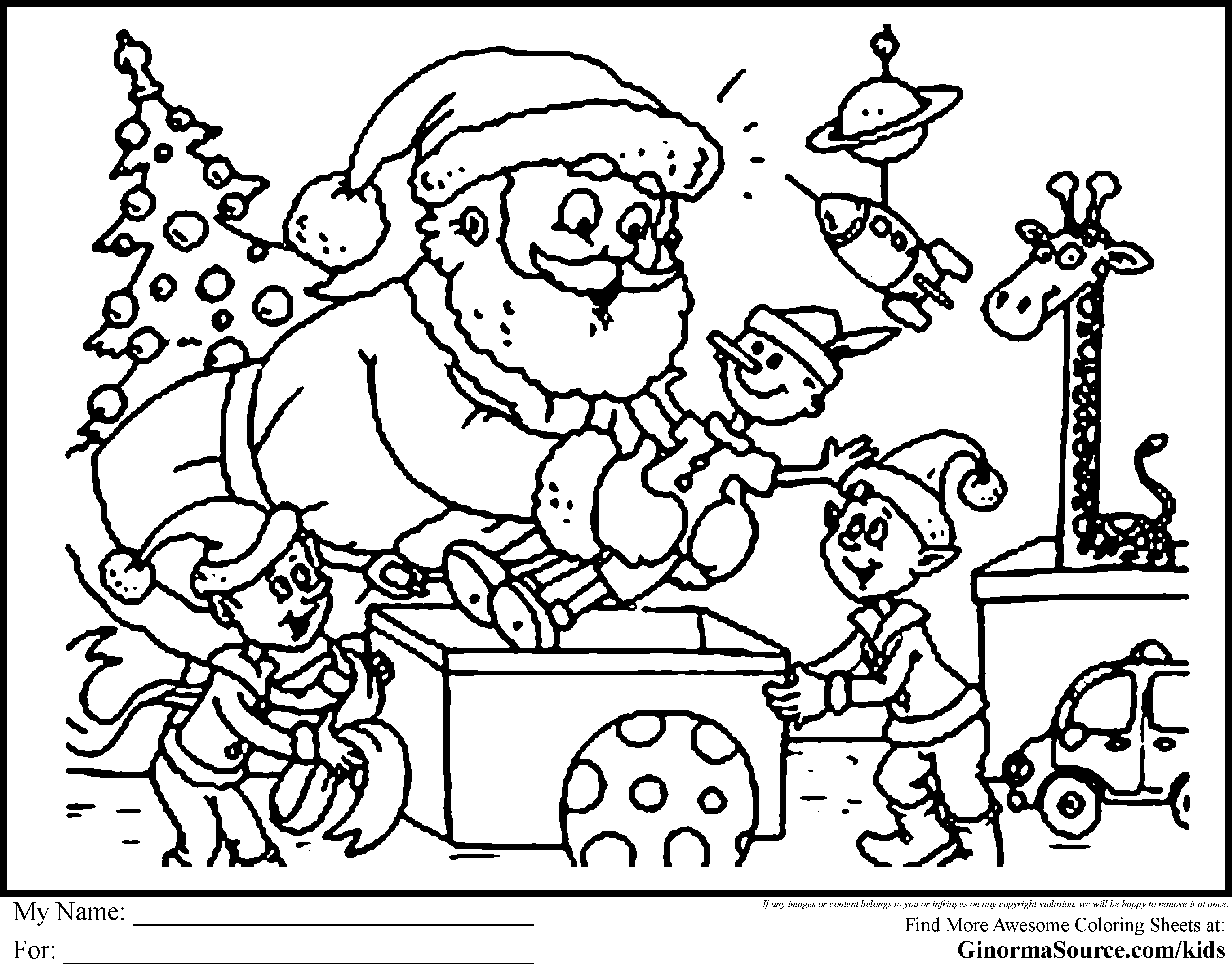 Christmas Elf Coloring Page