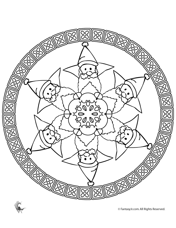 Christmas mandala coloring pages | Crafts and Worksheets for Preschool