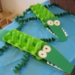 egg carton Crocodile  craft