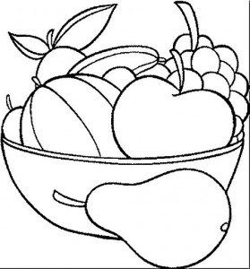 fruit plate coloring page