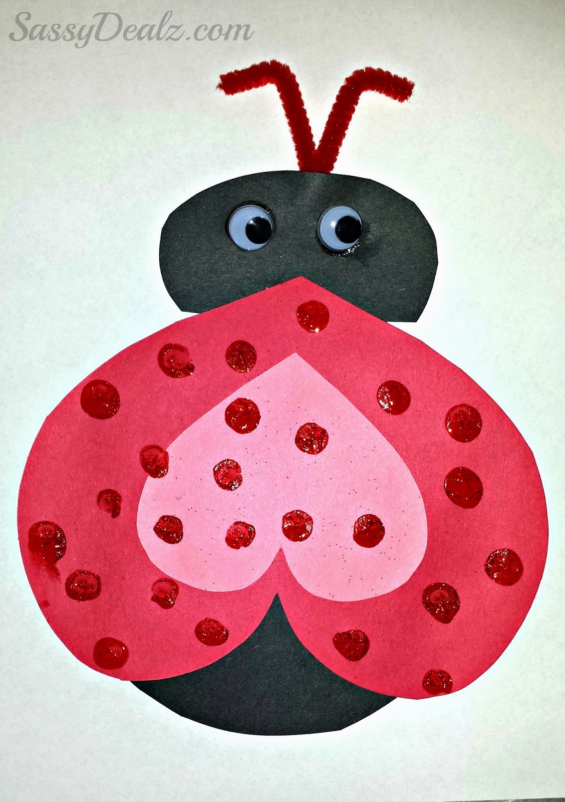valentines craft ladybug heart crafts preschool kindergarten toddler worksheets comment