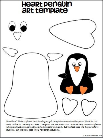 Penguin Cut and Paste Craft Template