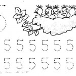 number five 5 coloring and tracing worksheets  (17)