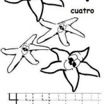 number four 4 coloring and tracing worksheets  (6)