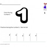 number one tracing and coloring worksheets (3)