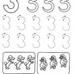 number three coloring and tracing worksheets (19)