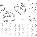number three coloring and tracing worksheets (21)