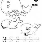 number three coloring and tracing worksheets (38)