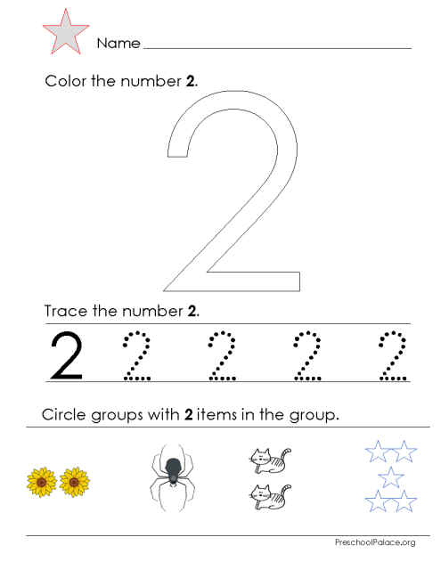 number 2 two tracing and coloring worksheets crafts and
