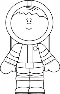 Black and White Boy Astronaut