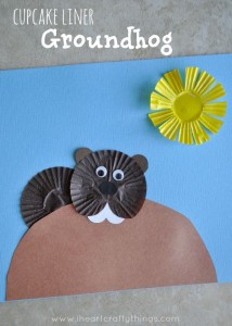 Cupcake Liner Groundhog Day Craft