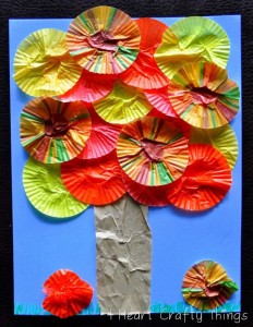 Fall Cupcake Liner Tree Craft