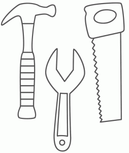 Hammer, Saw and Wrench - Coloring Pages