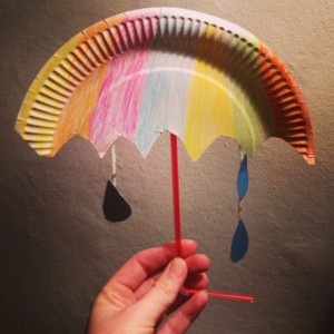Kids craft paper plate umbrella