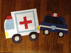 ambulance and patrol car