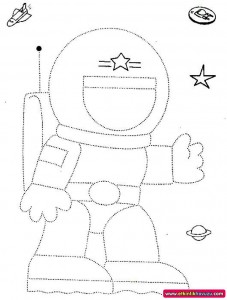 astronaut trace for kids