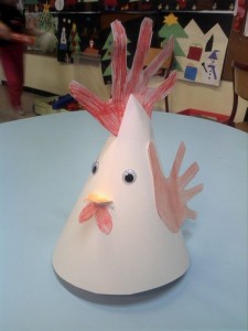 cone shaped chicken craft