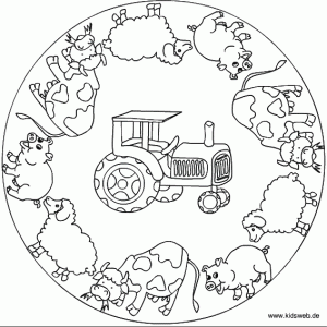 farm animal mandala coloring page