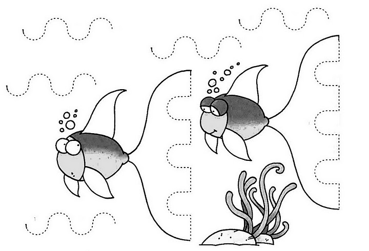 fish trace worksheet  Crafts and Worksheets for Preschool,Toddler