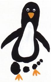 footprint penguin craft