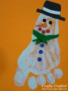 footprint snowman craft