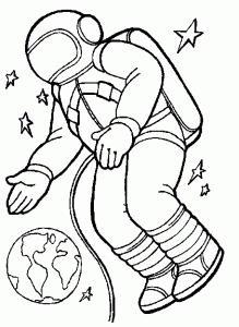 free astronauts coloring page
