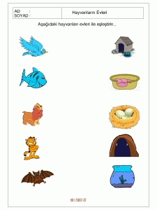 free printable matching animals to their home worksheet (1)