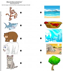 free printable matching animals to their home worksheet (1)