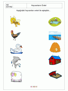 free printable matching animals to their home worksheet (3)