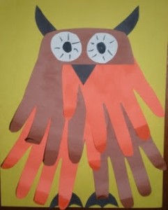 hand owl craft
