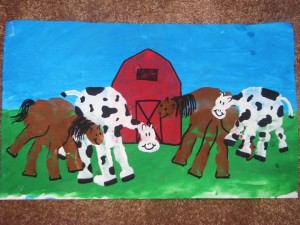 handprint cow and horse craft